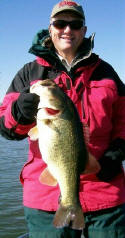 Bernie from MN caught this Lake Fork bass weighing 7.6 lbs fishing with Pro Guide Tom Redington 
