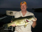 Jeff Johnson caught this trophy during the McDonald's Big Bass Splash. The bass measured 23" 15/16ths. Jeff's boat set of digital scales that read just over 10 lbs. The fish was caught in about 6 ft of water, over a grass bed, close to a ledge dropping into main lake channel.