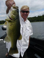 Pro Guide Gary Johnson with another nice Lake Fork bass caught and released 8-5-08