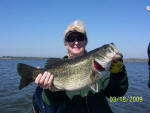 Karen Scott from Stephenville TX with a 7 pound 10 ounce beauty, her personal best. 