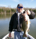 Pro Guide Stan Fadrowski with a March bass caught 3-8-2008.