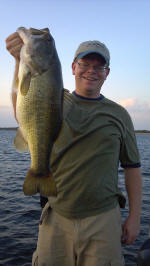 Adam from kansas with his biggest bass ever from caught from Lake Fork