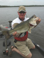 Lake Fork Pro Guide John Morris of J&M Guide Service with a 9.7 bass caught April 26, 2012 