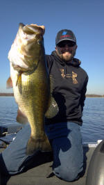 Welton Pickering with his first double digit bass weighing 10 pounds one ounce caugght while fishing with Pro Guide John Tanner
