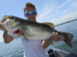 July deep water Bass caught fishing with  Pro Guide David Vance.