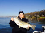 Marbra Barker with a Lake Fork bass caught while fishing with guide Tom Evans