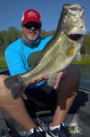 Pro Guide John Tanner with a 10.1 Lake Fork bass caught 4-11-14