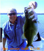 Pro Guide Gary Johnson with a Lake Fork lunker bass caught  3-11-2008 using a shallow runner by Amp Lures.