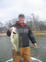 Brad Politte from Hillsboro, MO caught this 9lb 4oz bass on a red rattletrap