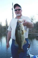  Rodney caught this big bass on a Texas rigged tube. Fishing with Pro Guide Tom Redington