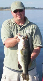 Kean with a nice Lake Fork bass caught fishing with Pro Guide Tom Redington