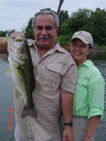 Alfredo M Brugueras from Plano, Texas caught this bass weighing 8 lb 8 oz. while fishing with Guide Johnny Glass.