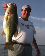 Dale Randolph with a 7 3/4 pound bass caught while fishing with Pro Guide John Tanner. Another great trip boated over 40 fish.