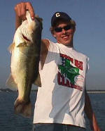 Tyler Randolph with a 6 pound bass caught while fishing with Pro Guide John Tanner.