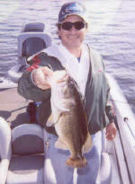 David Zall with a nice Lake Fork bass he caught while fishing with Pro Guide Jim Reaneau.