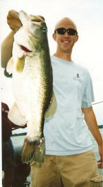 Jon Bradshaw with a 7 3/4 lb bass caught while fishing with Pro Guide Jimmy Everett