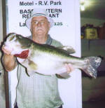 June 14, 2006 Charles Sutton from Texarkana, Arkansas with a bass weighing 10.83, caught in 24 ft. water. Released