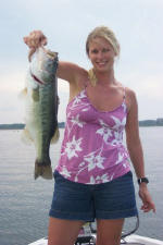 Debi caught this nice bass fishing with Pro Guide Tom Redington