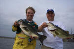 Pro Guide Lance Vick with client, both with a Lake Fork lunker.  
