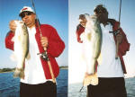 Harold Gibbs with two of the many bass