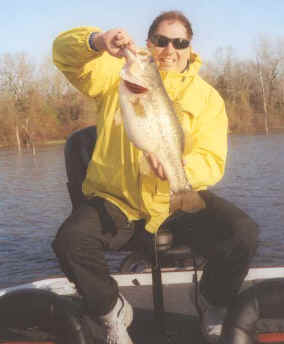 Rudy Albrecht of St. Charles, IL. displays a nice Lake Fork bass, 