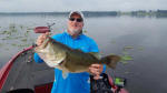 Steve Guthrie with a 9 5 lb. bass caught while fishing with Lake Fork Guide Gary Long