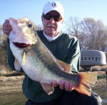Mr. Overstreet reeled in an 11 pound bass. It was a group effort! What a HOG!