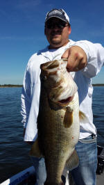 Bass caught while bass fishing with Pro Guide Eddie Garrett