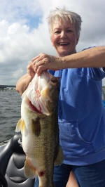 Bass caught while bass fishing with Pro Guide Eddie Garrett