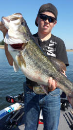 Bass caught while bass fishing with Pro Guide Eddie Garrett