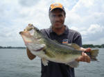 Piero Ghedin from Italy with a hog he caught fishing with Pro Guide John Tanner July 3, 2007.