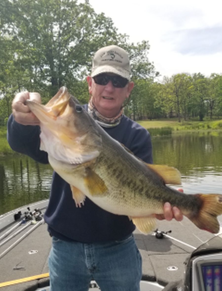 a 12.1 bass caught by John Morris